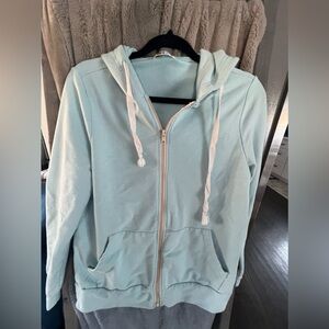 Light Blue Zip-Up Hoodie